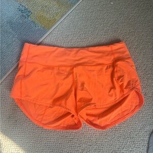 Lululemon Speed Up 2.5” Orange Shorts